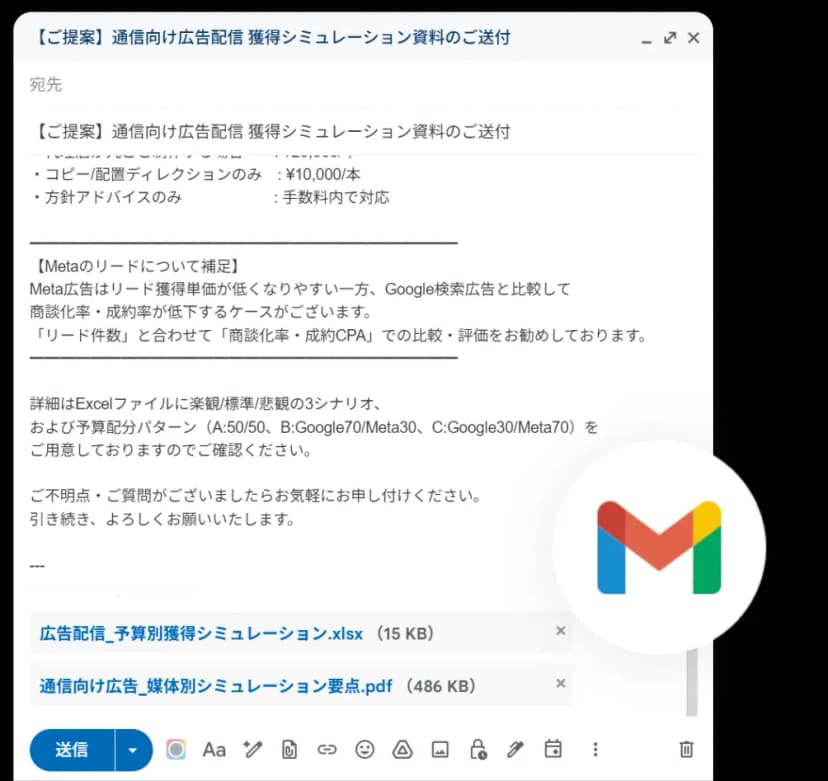 フォローメール下書きの自動生成例